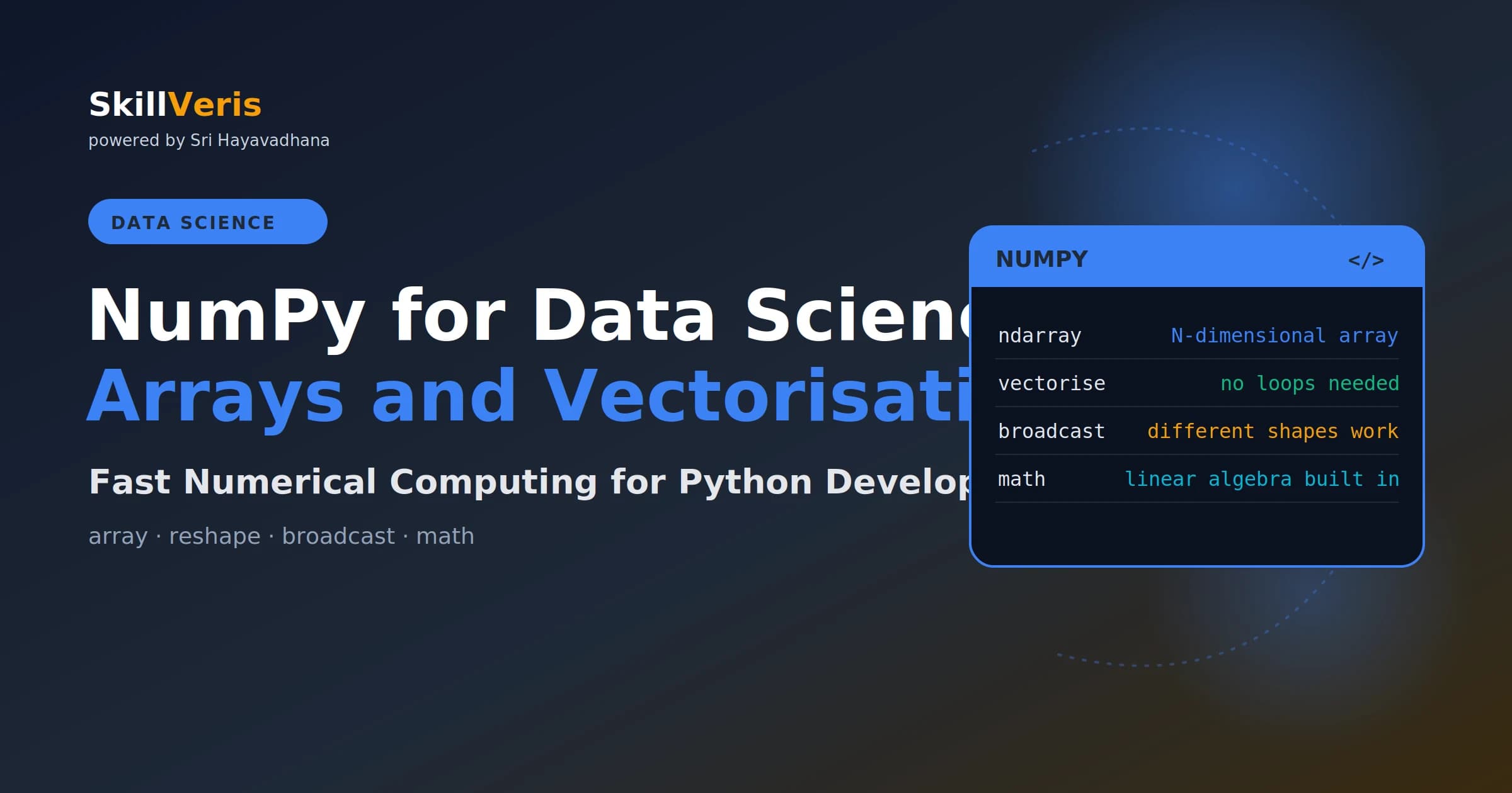 NumPy for Data Science: Arrays and Vectorisation
