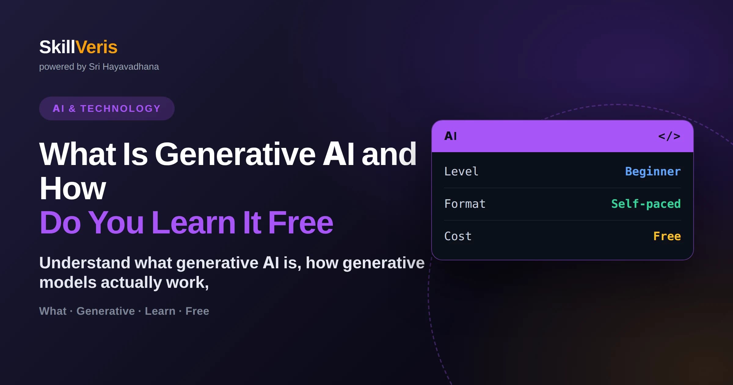What Is Generative AI and How Do You Learn It Free