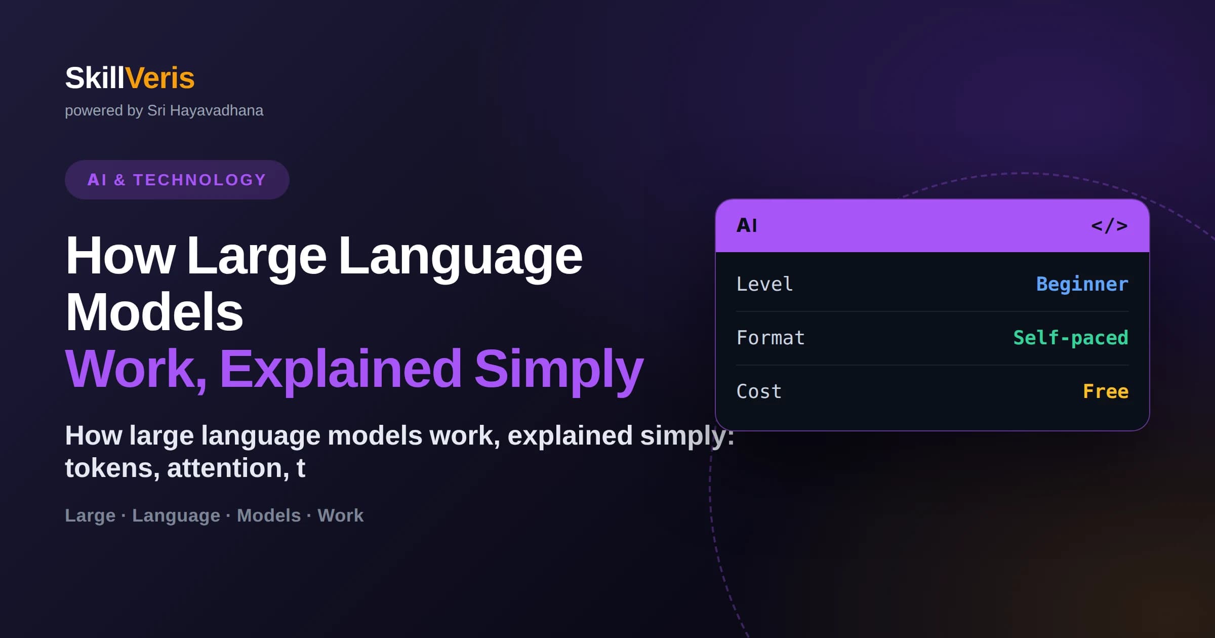 How Large Language Models Work, Explained Simply