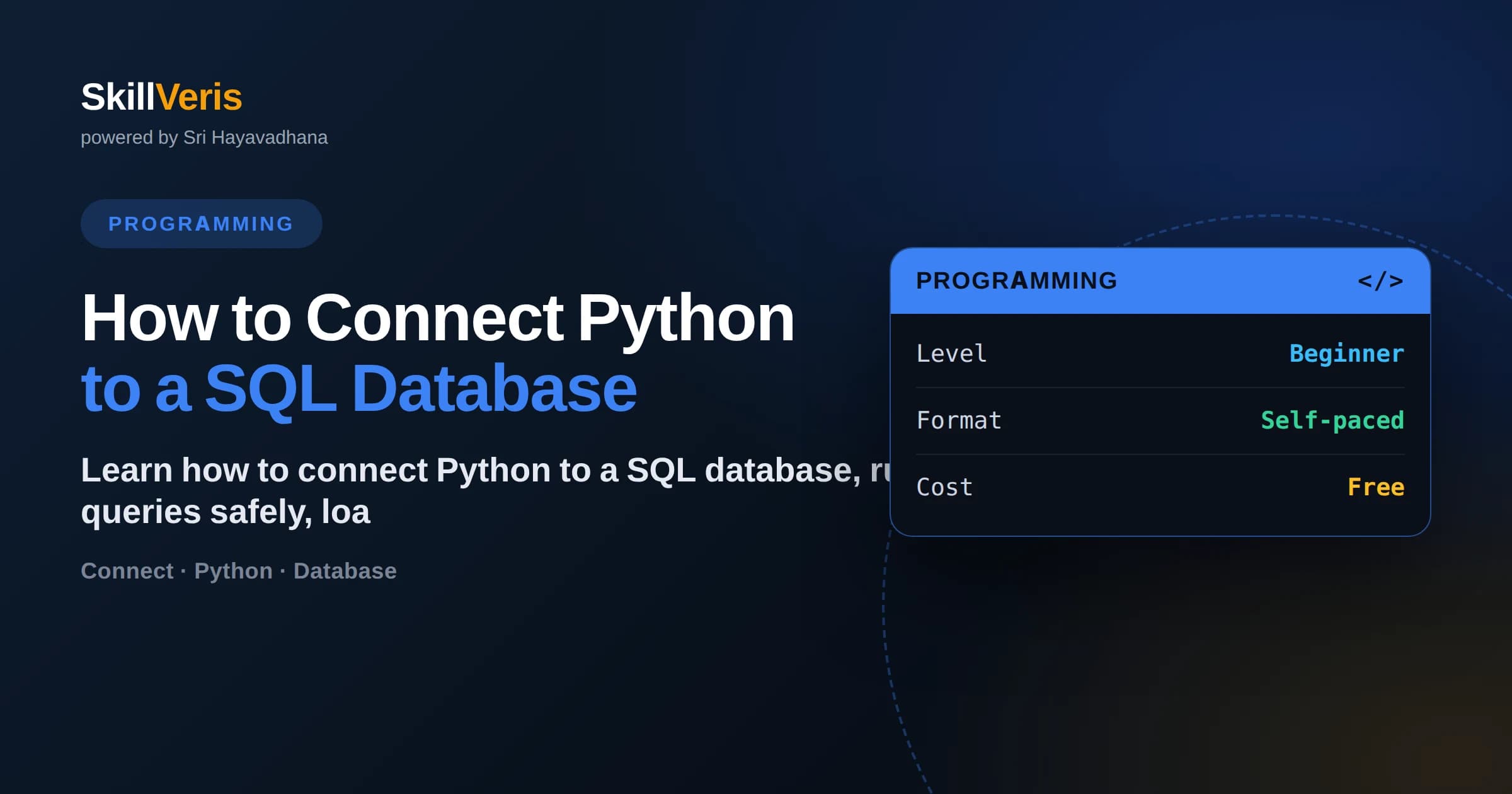 How to Connect Python to a SQL Database
