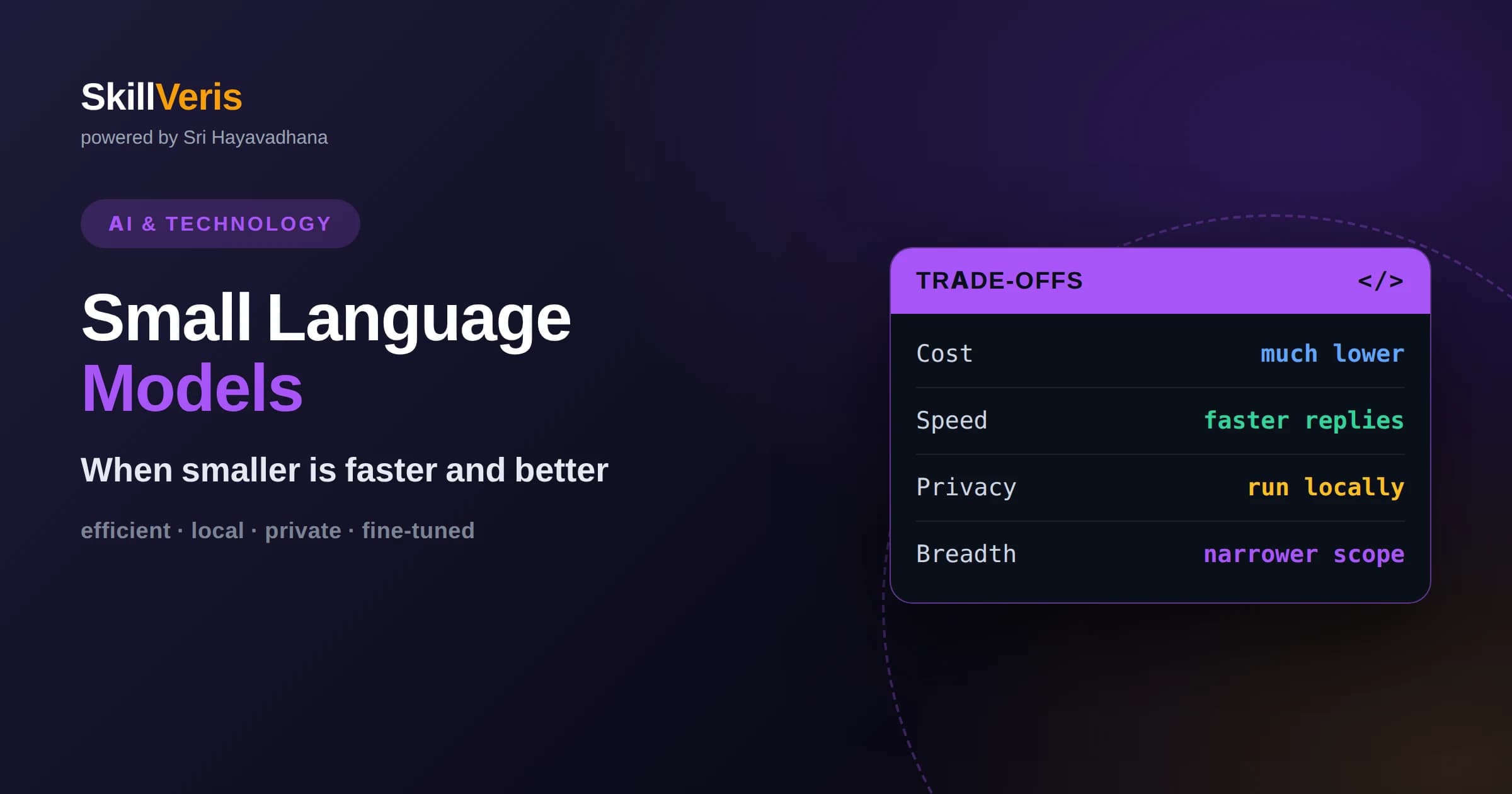 Small Language Models: When Smaller Is Better