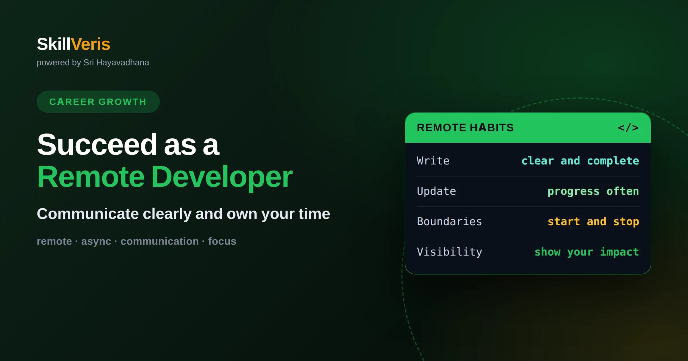 How to Succeed as a Remote Developer