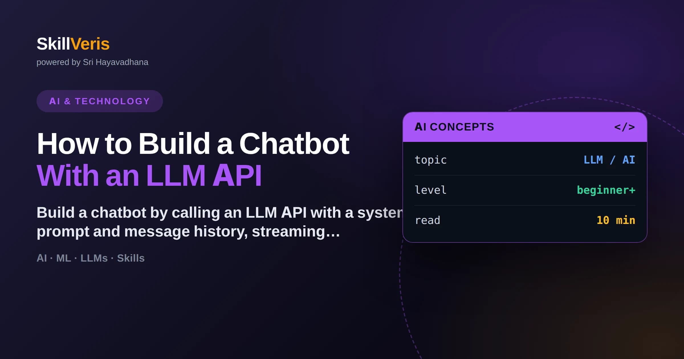 How to Build a Chatbot With an LLM API