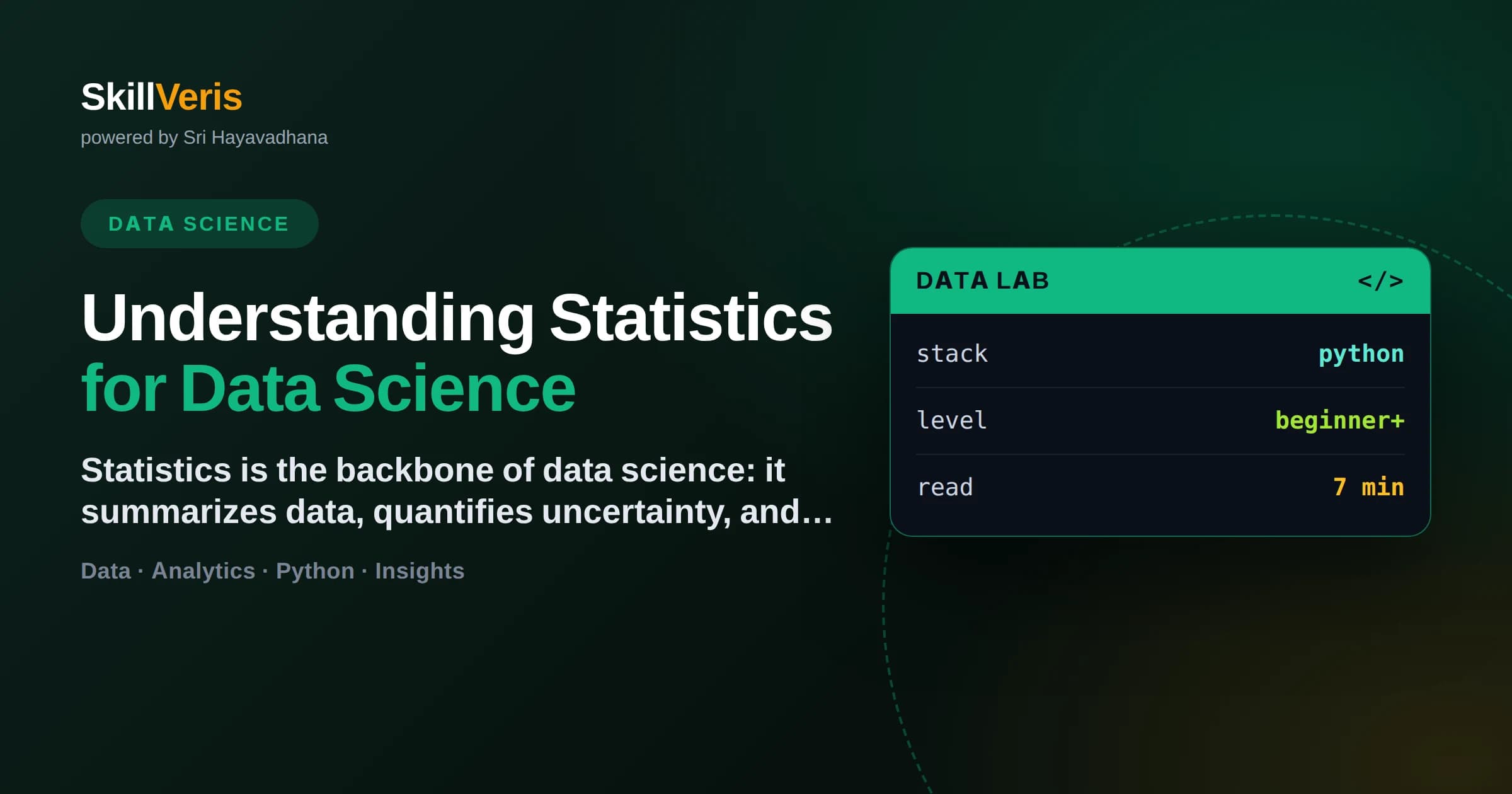 Understanding Statistics for Data Science