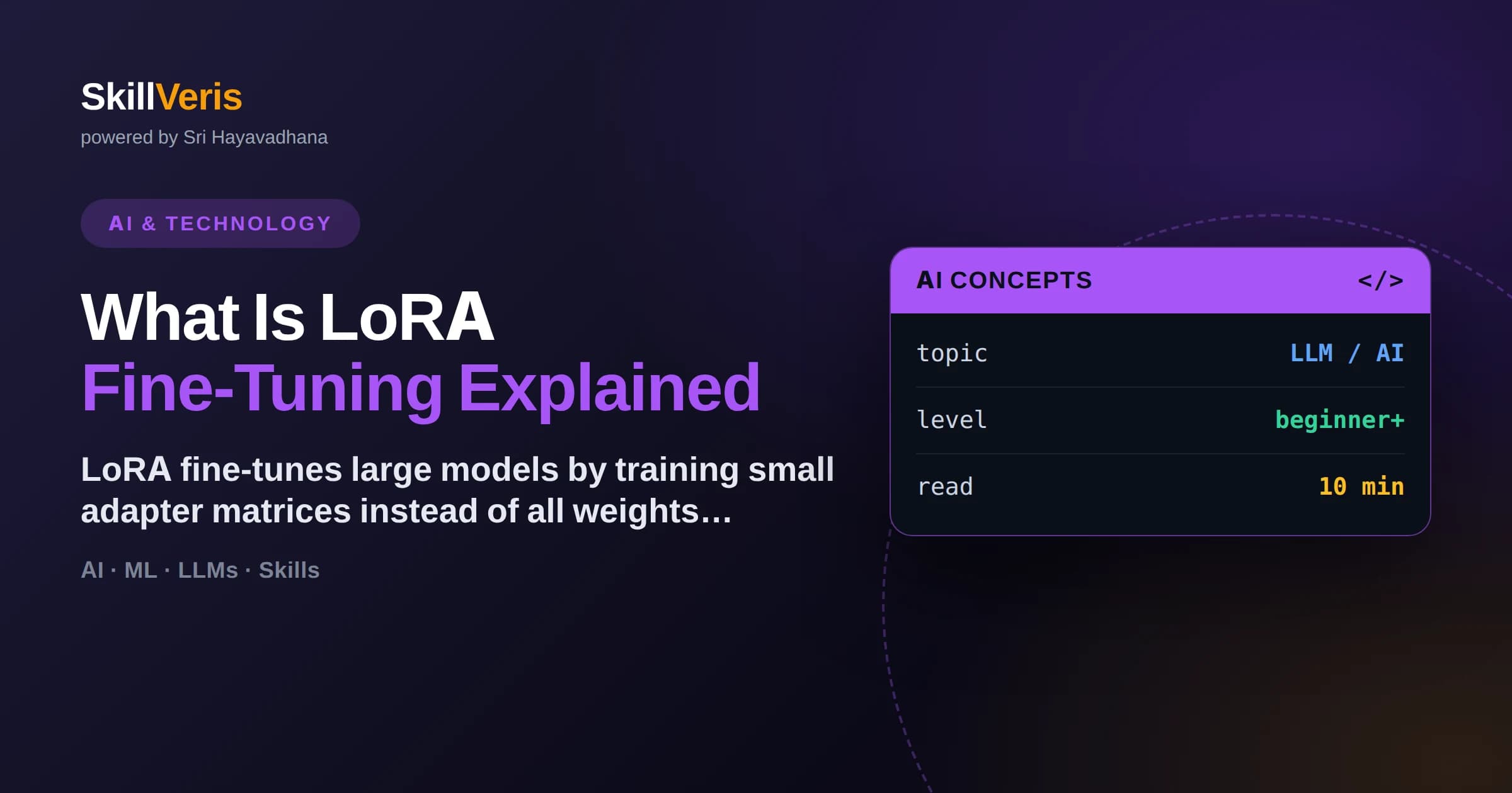 What Is LoRA Fine-Tuning Explained