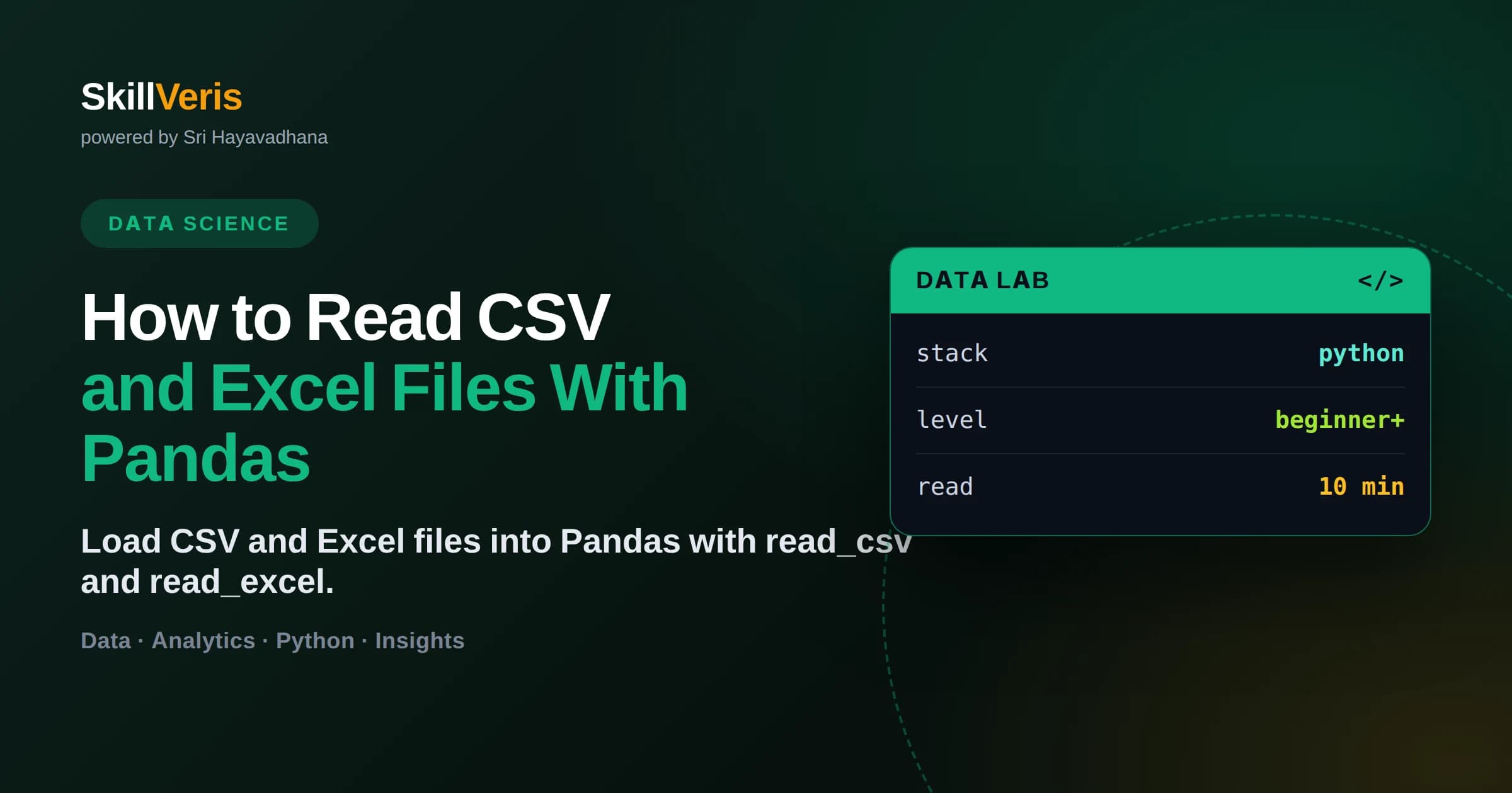 How to Read CSV and Excel Files With Pandas