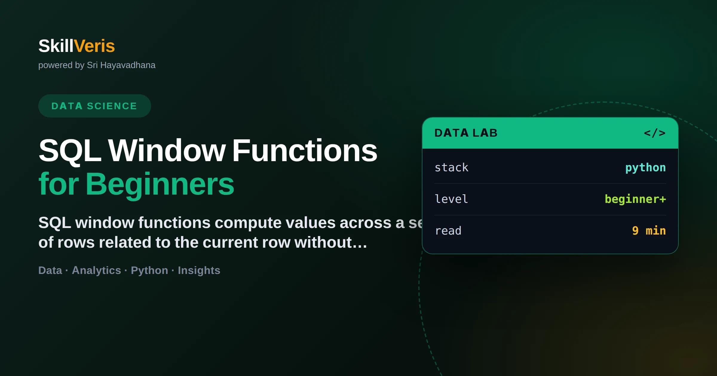 SQL Window Functions for Beginners