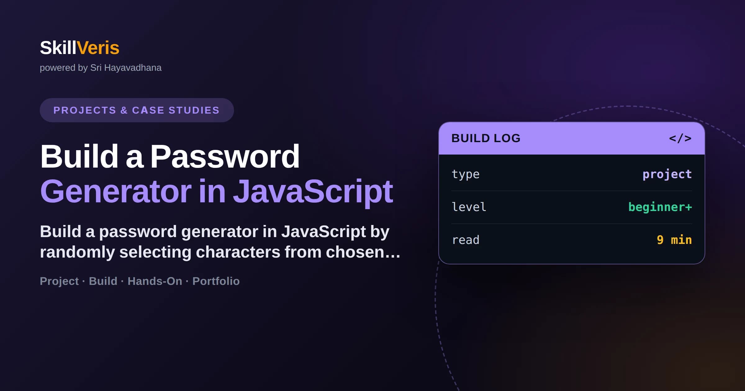 Build a Password Generator in JavaScript