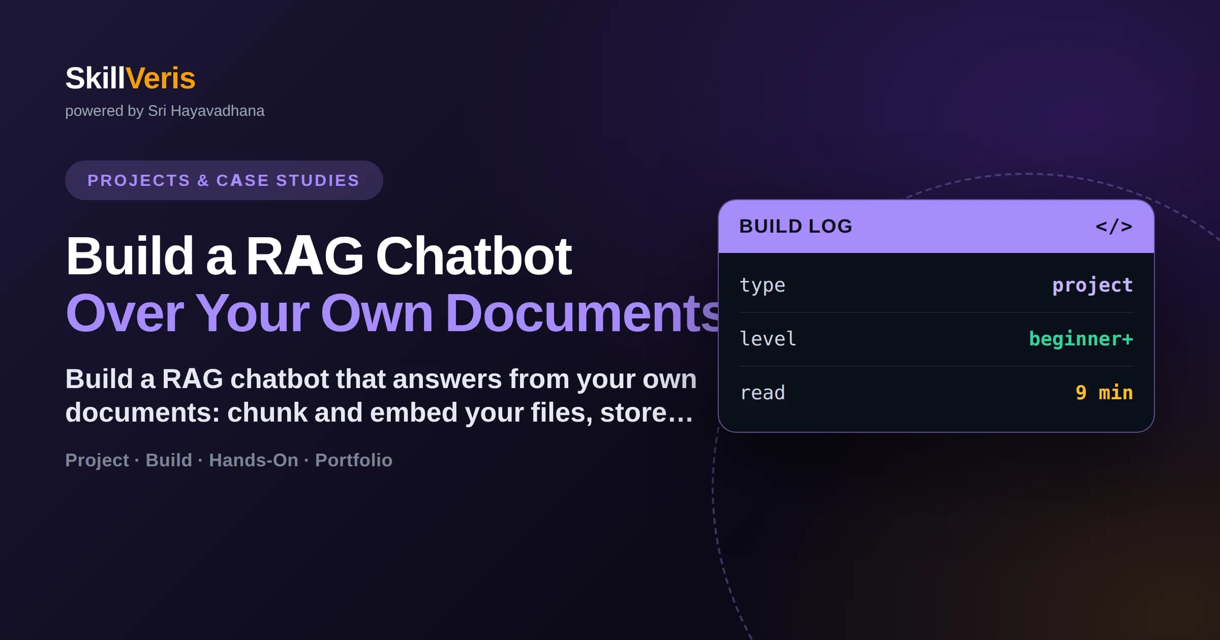 Build a RAG Chatbot Over Your Own Documents