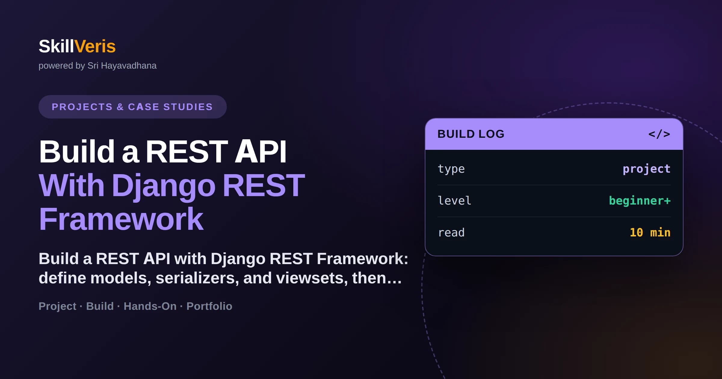 Build a REST API With Django REST Framework
