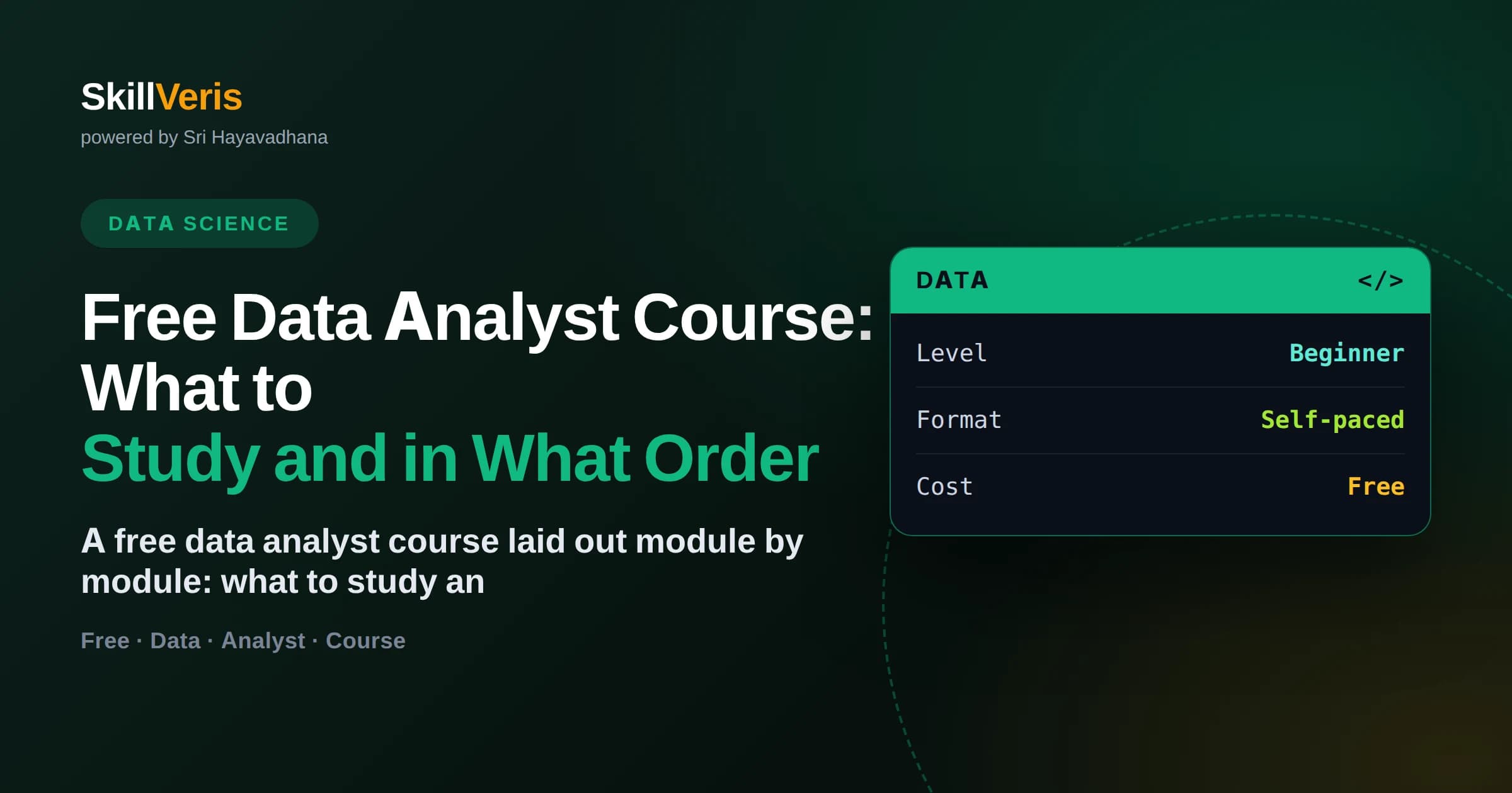 Free Data Analyst Course: What to Study and in What Order
