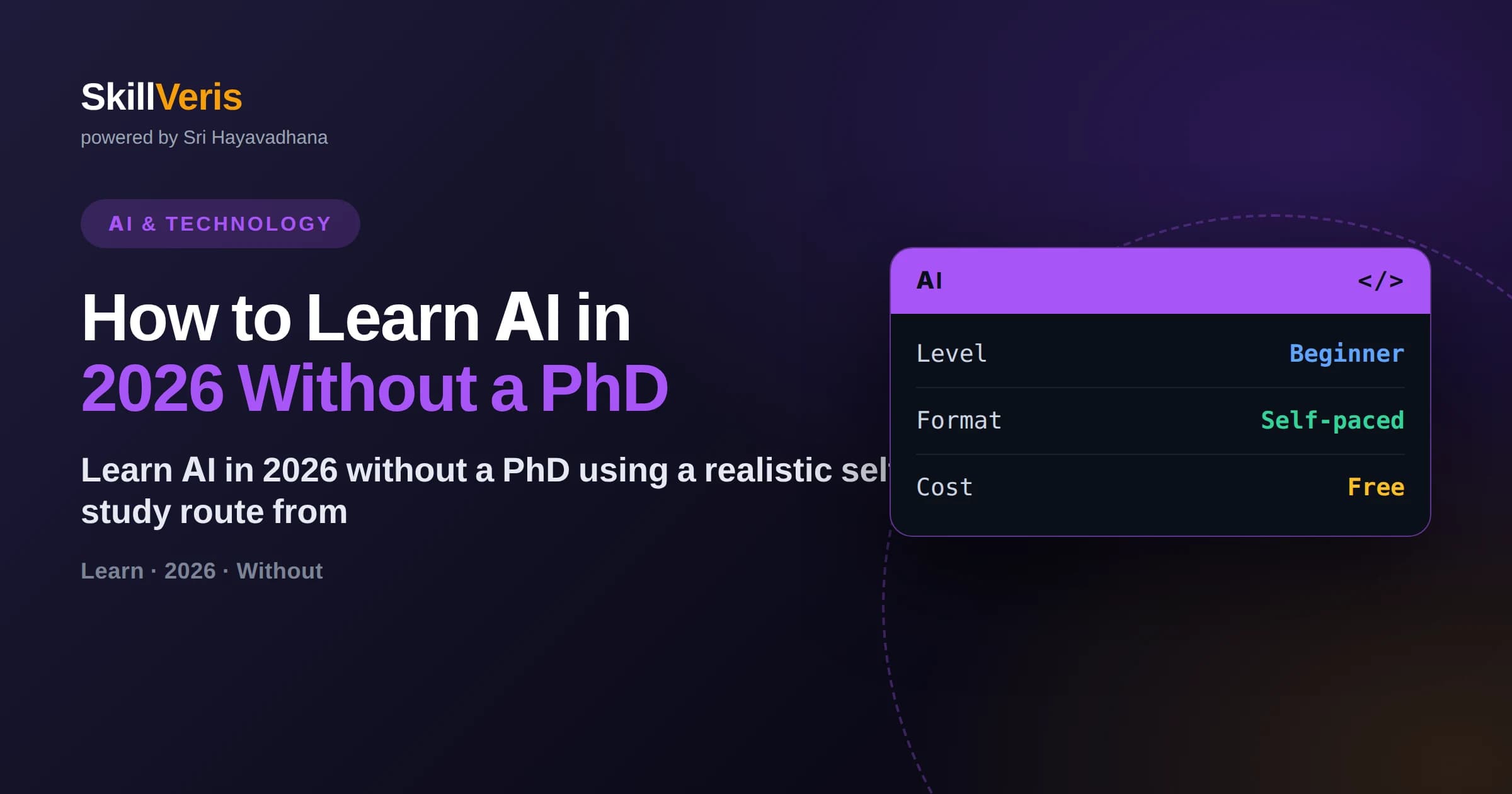 How to Learn AI in 2026 Without a PhD