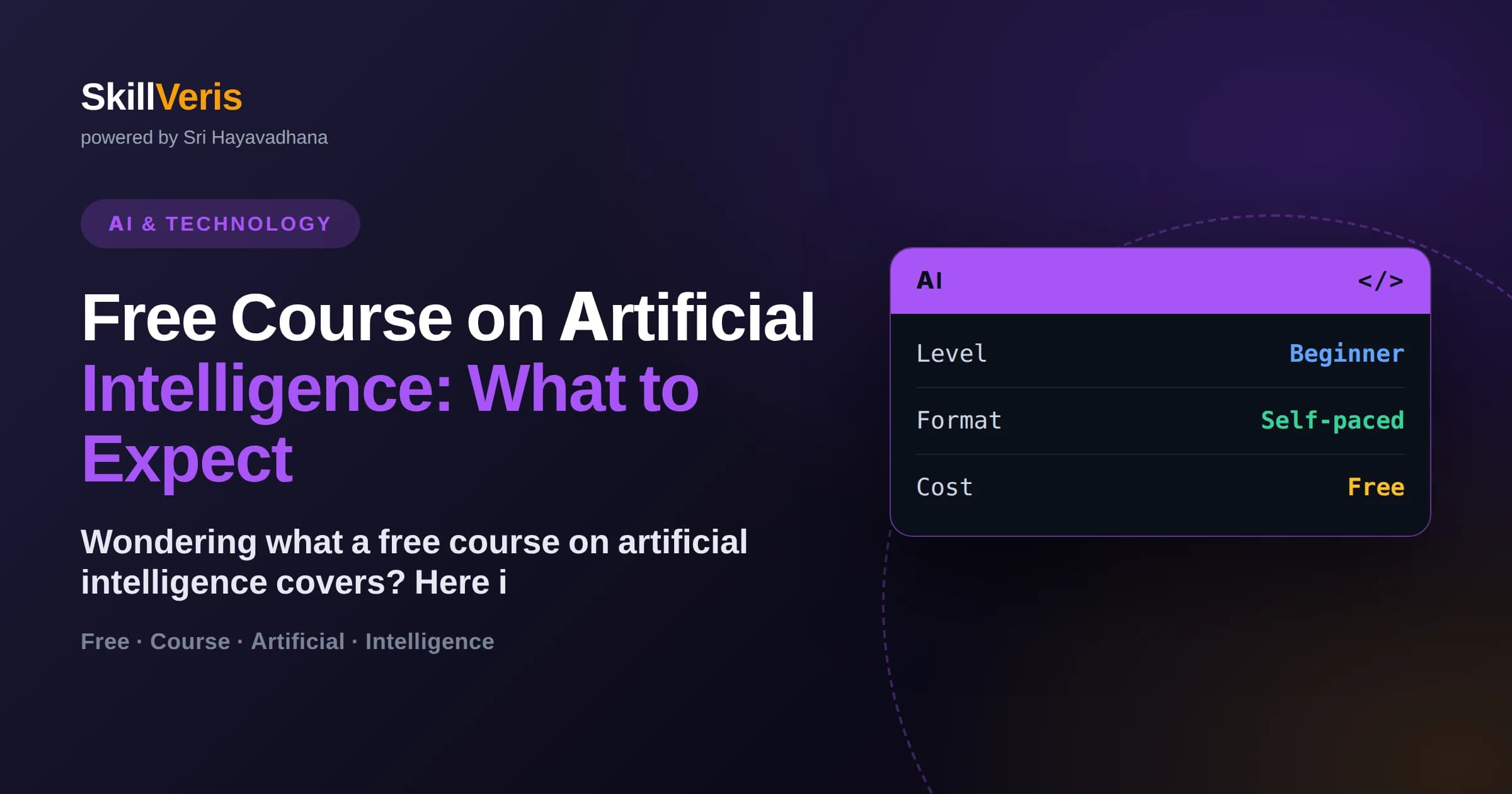 Free Course on Artificial Intelligence: What to Expect