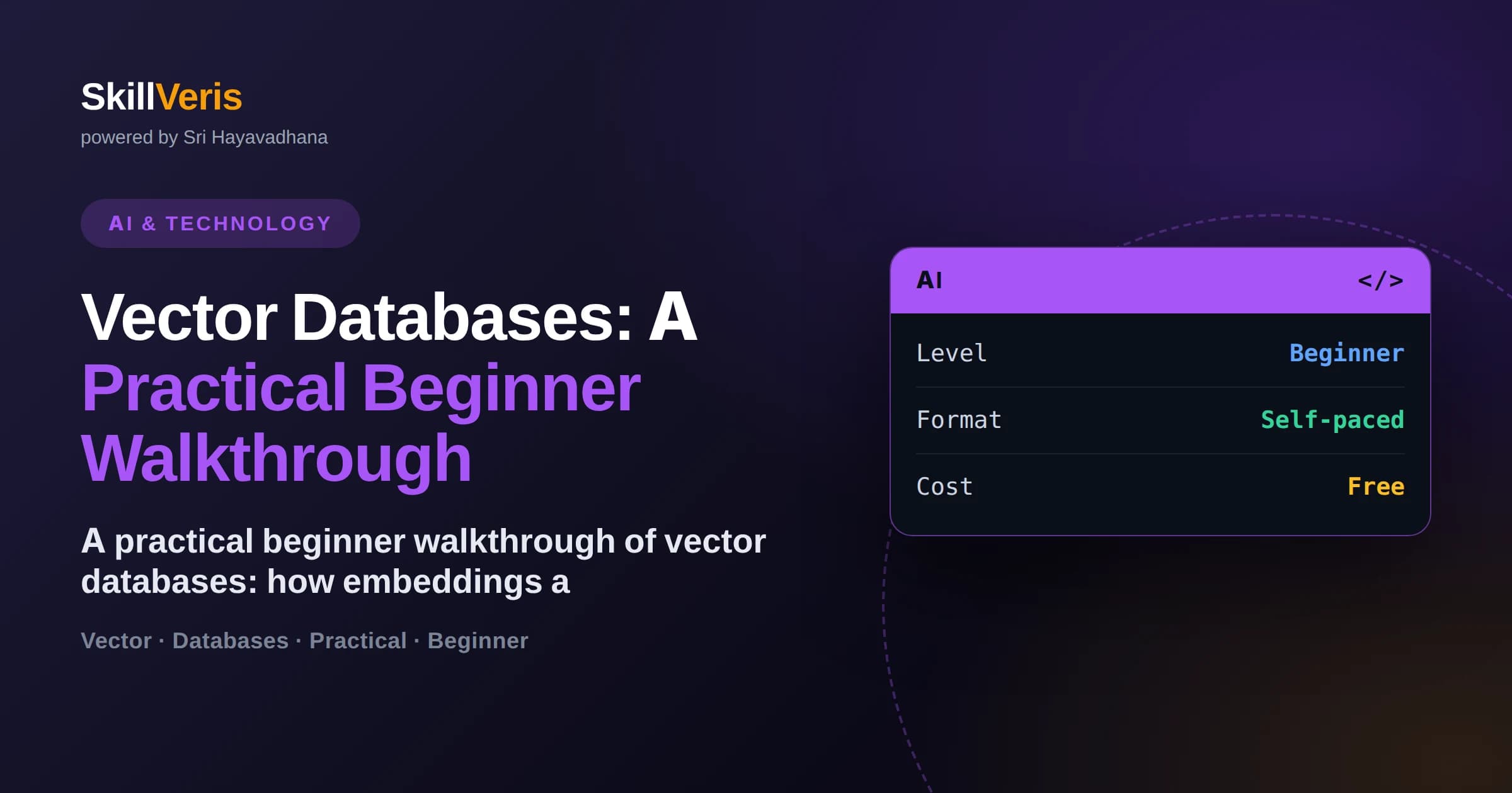 Vector Databases: A Practical Beginner Walkthrough