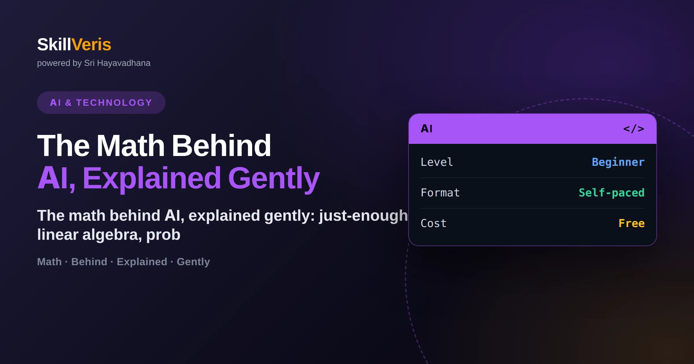 The Math Behind AI, Explained Gently