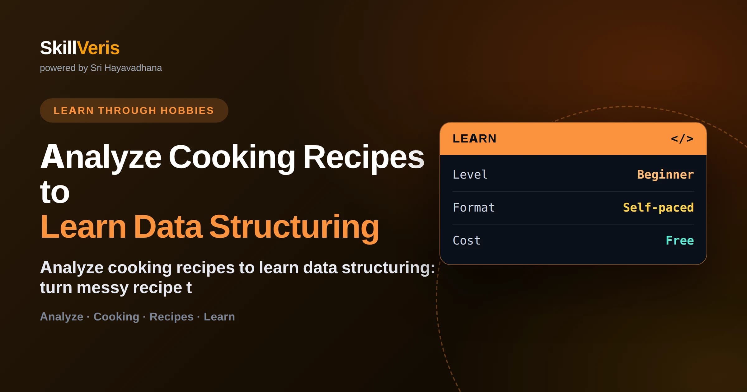 Analyze Cooking Recipes to Learn Data Structuring