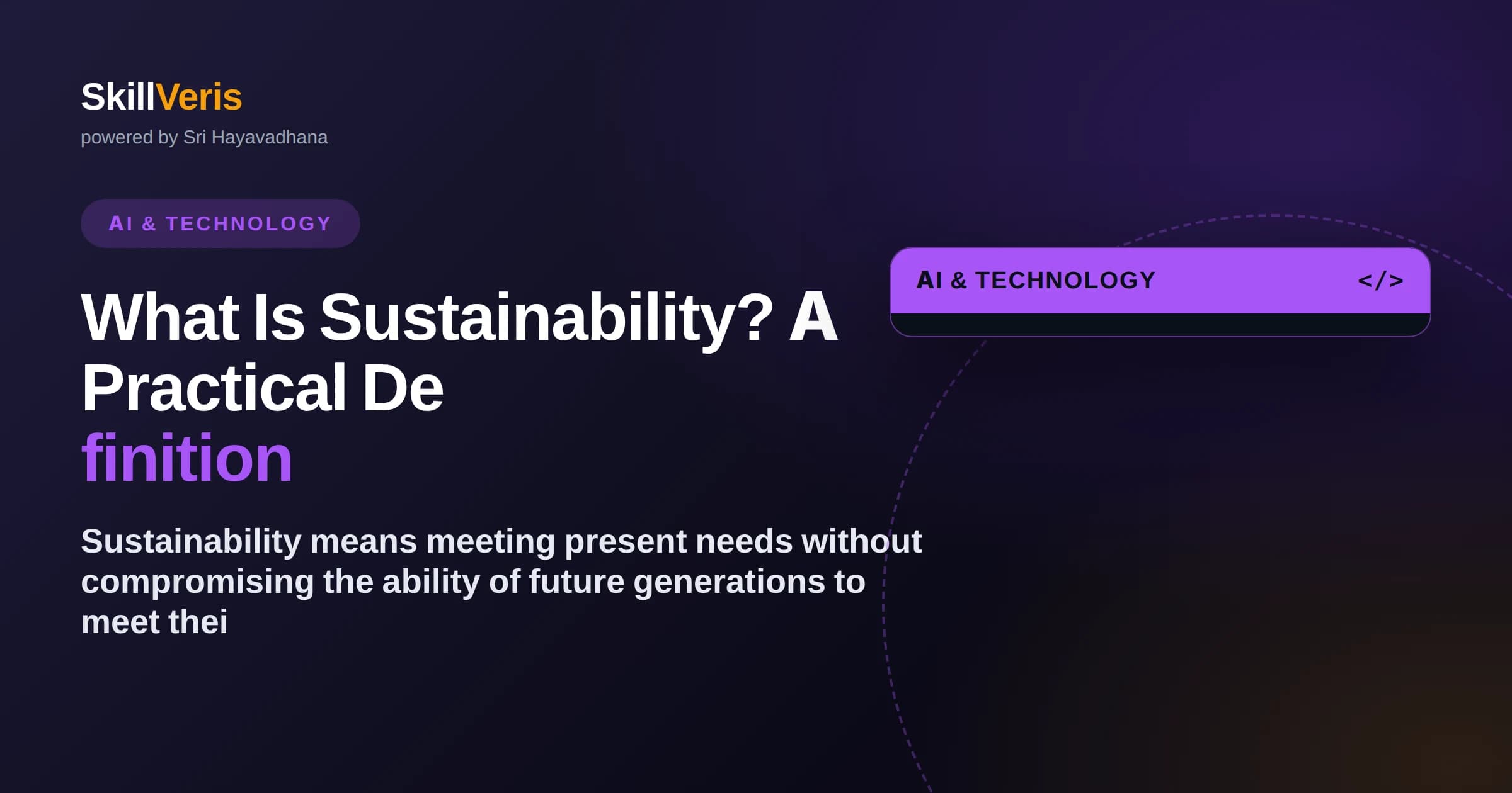 What Is Sustainability? A Practical Definition