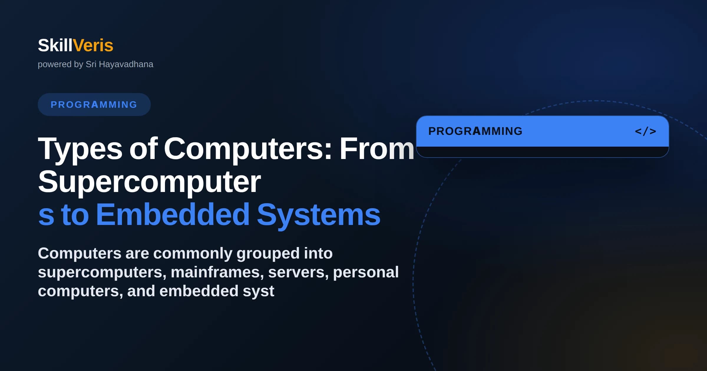 Types of Computers: From Supercomputers to Embedded Systems