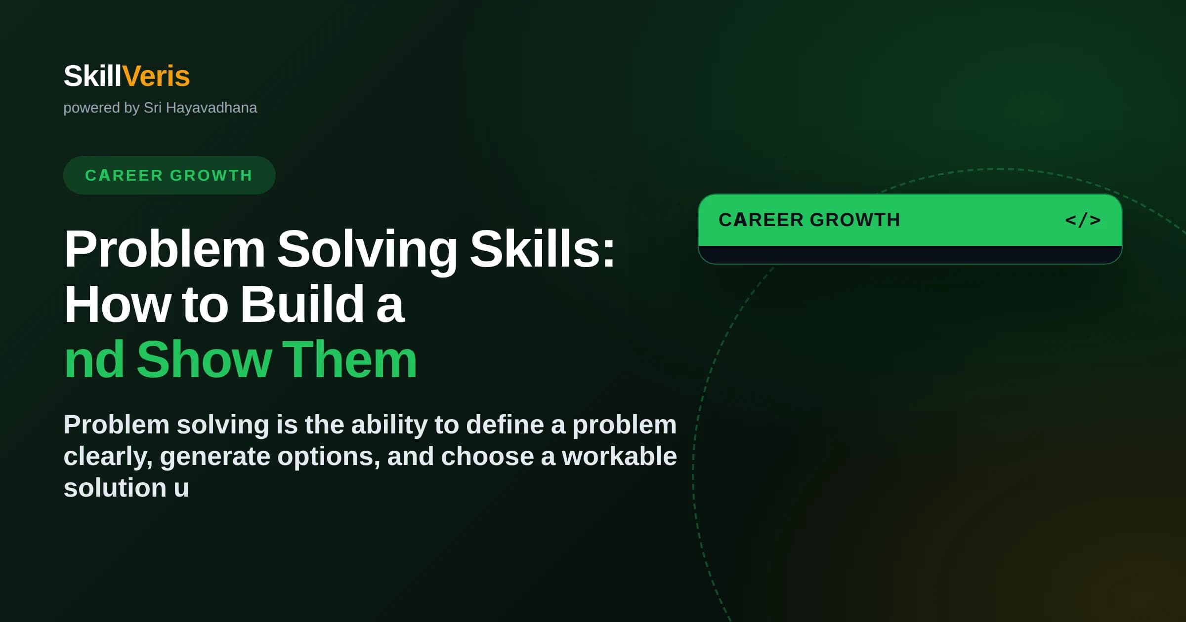 Problem Solving Skills: How to Build and Show Them