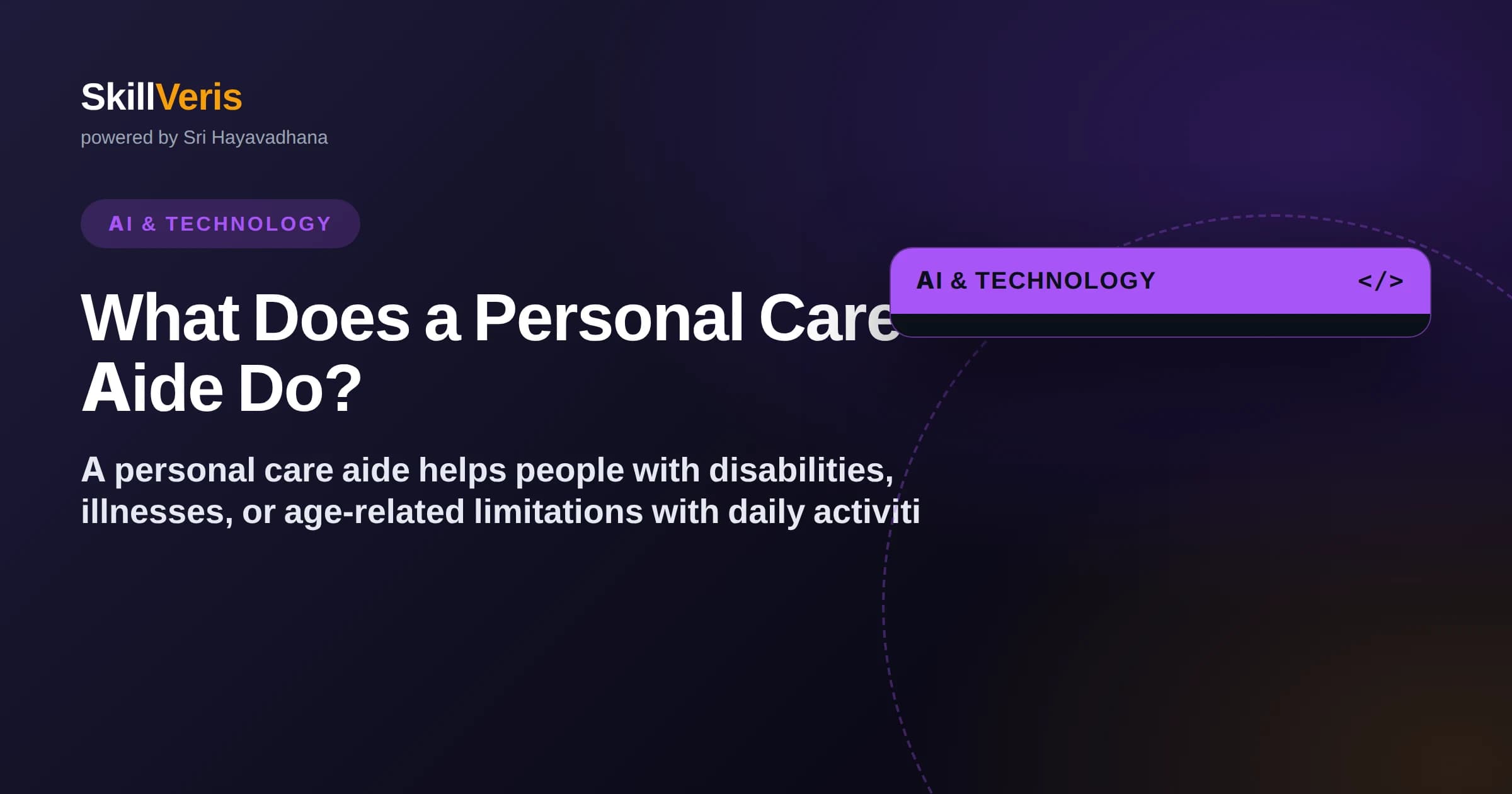 What Does a Personal Care Aide Do?